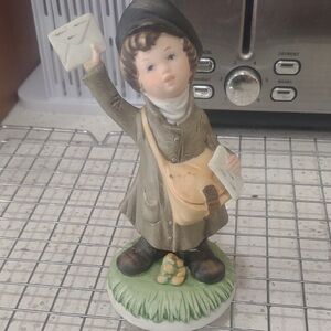 Homco Ceramic Mail Carrier Boy Figurine